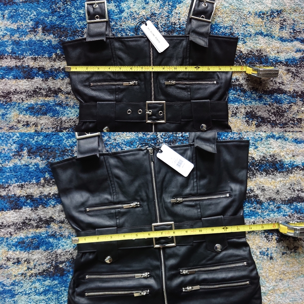 WeWoreWhat Moto Vegan Leather Overalls XS - Picture 16 of 16
